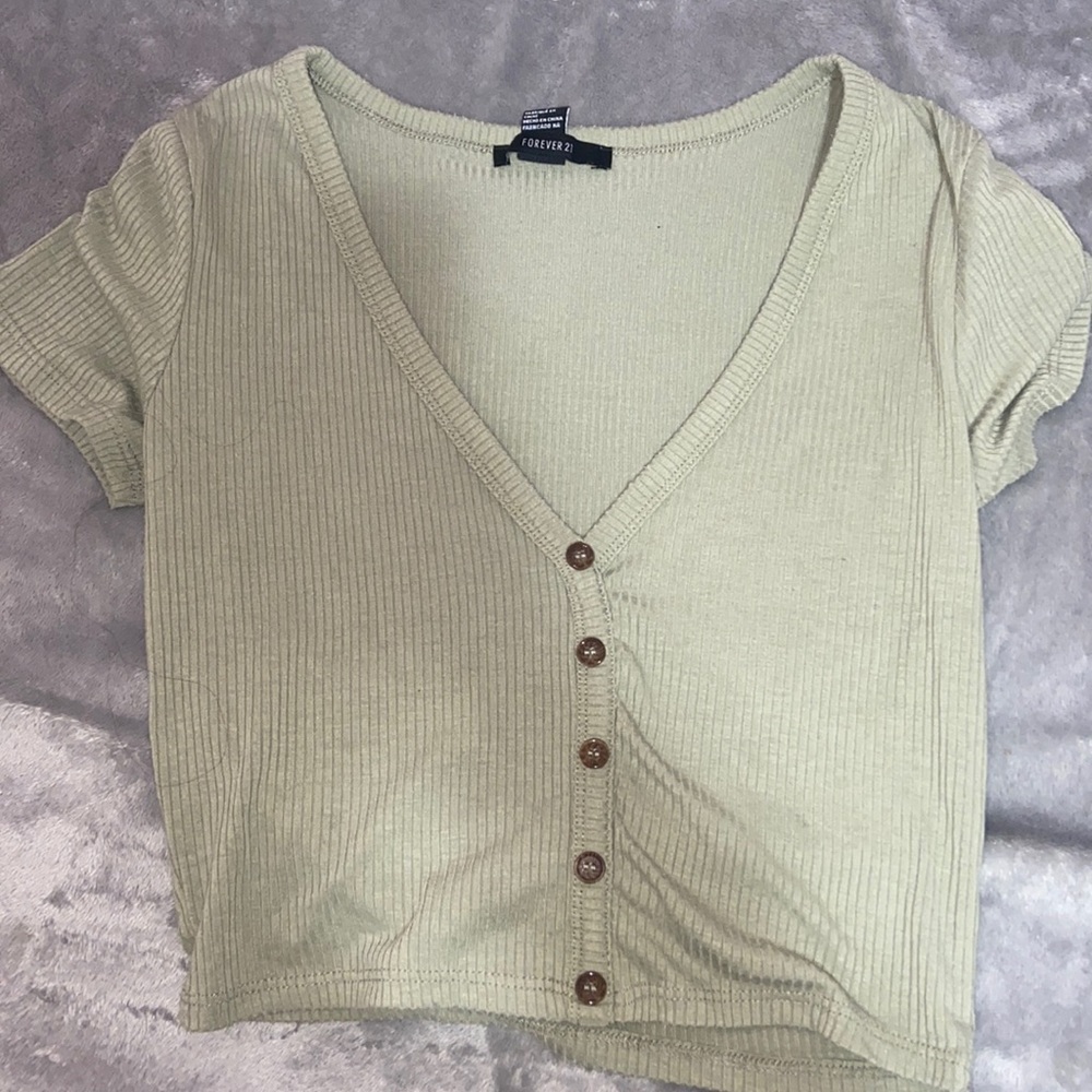 Olive green crop top